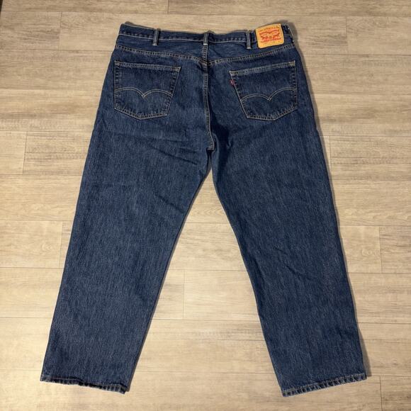 Levi Strauss 550 Big Mens 44X 29 Red Tab Denim Jeans Dark Blue - Picture 2 of 9